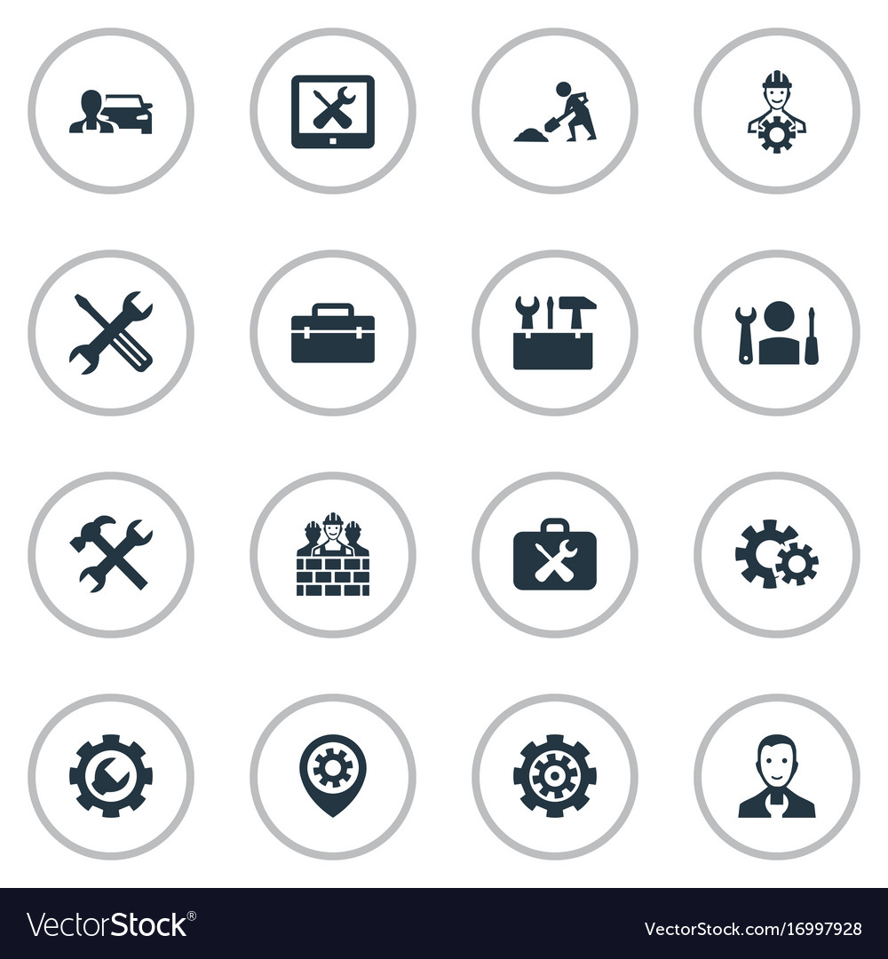 Set of simple fixing icons