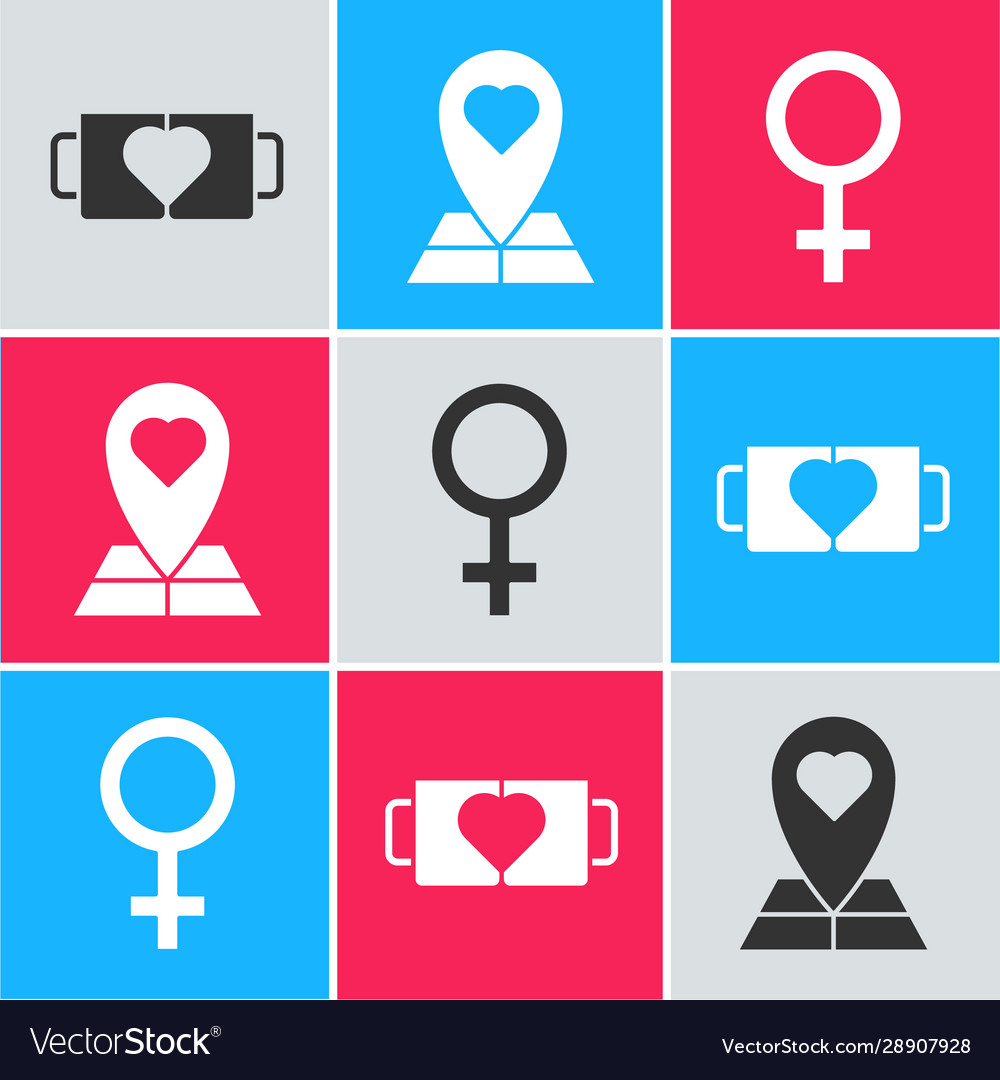 Set two coffee cup and heart map pointer
