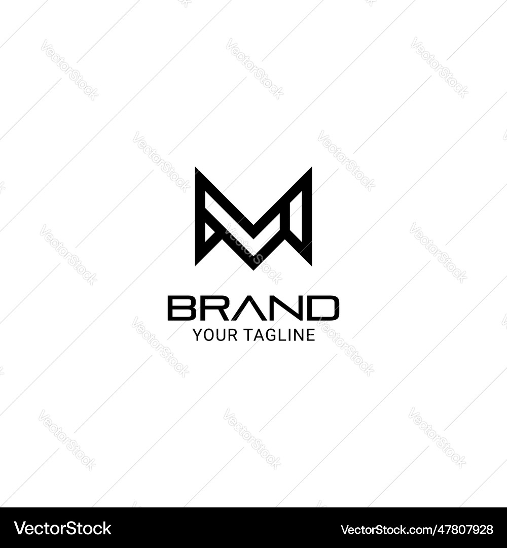 Sharp letters ml lm monogram logo design Vector Image
