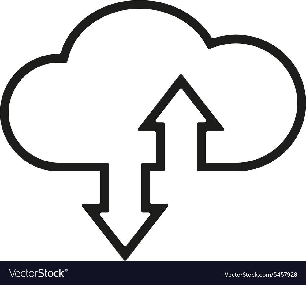 Download The download and upload to cloud icon Royalty Free Vector