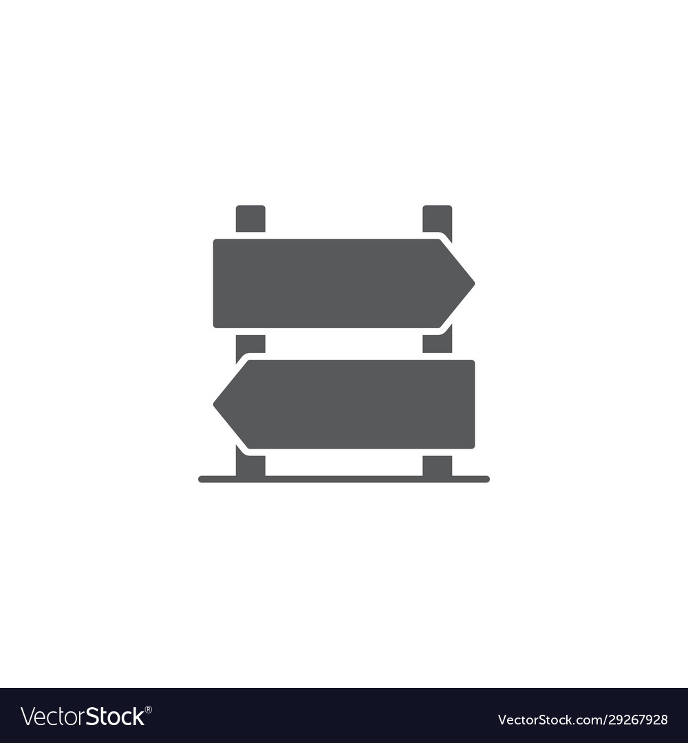 Two way signpost pointer icon symbol isolated