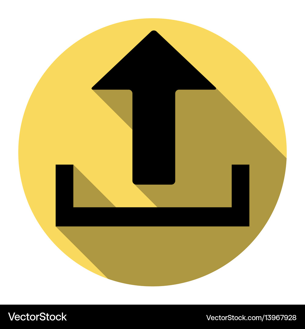 Upload sign flat black icon Royalty Free Vector Image