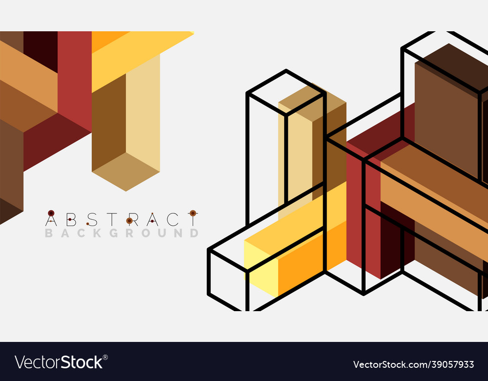 Abstract background 3d cubes cubic elements vector image Abstract background 3d cubes cubic elements