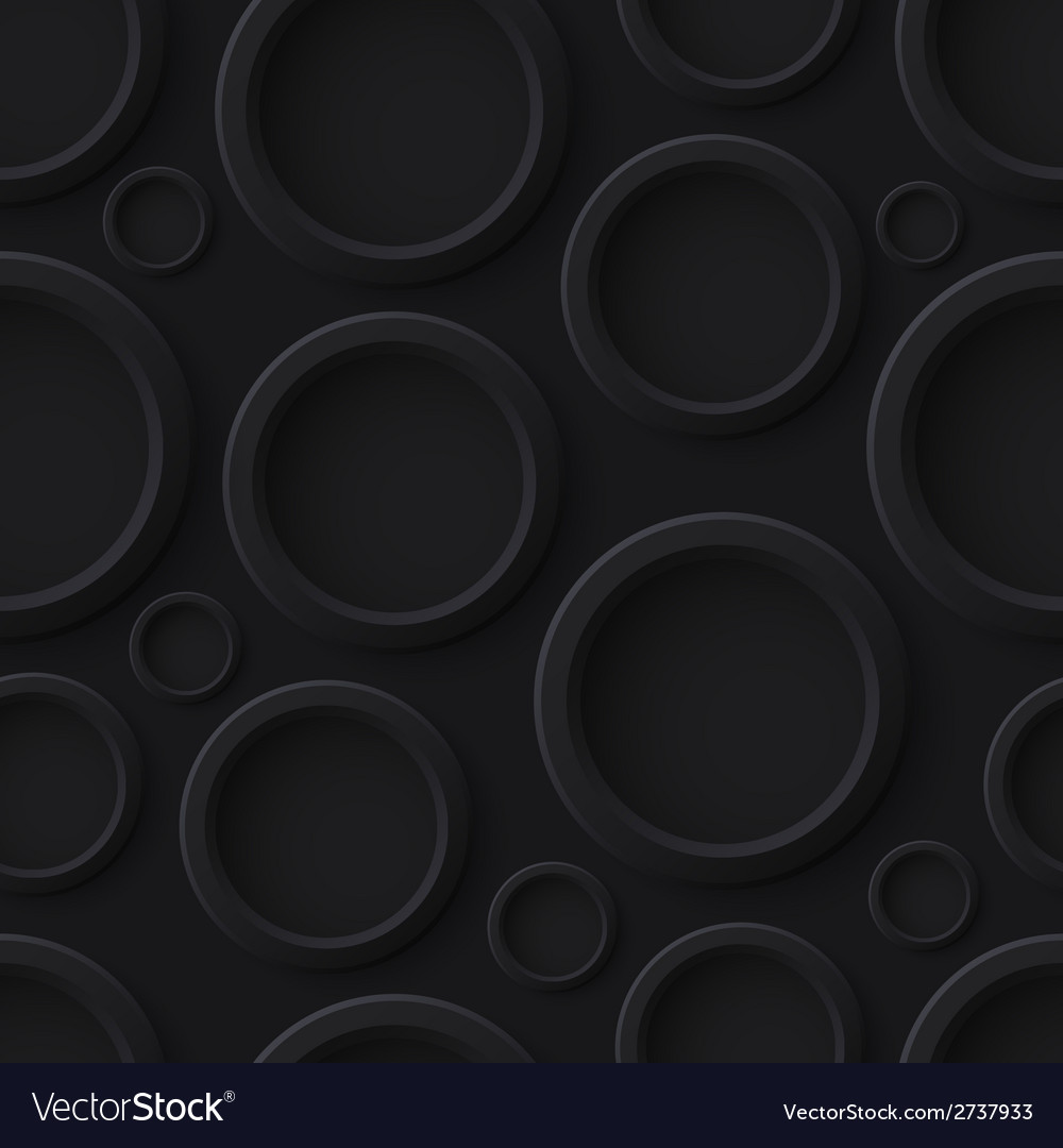 Black abstract seamless pattern with circles Vector Image