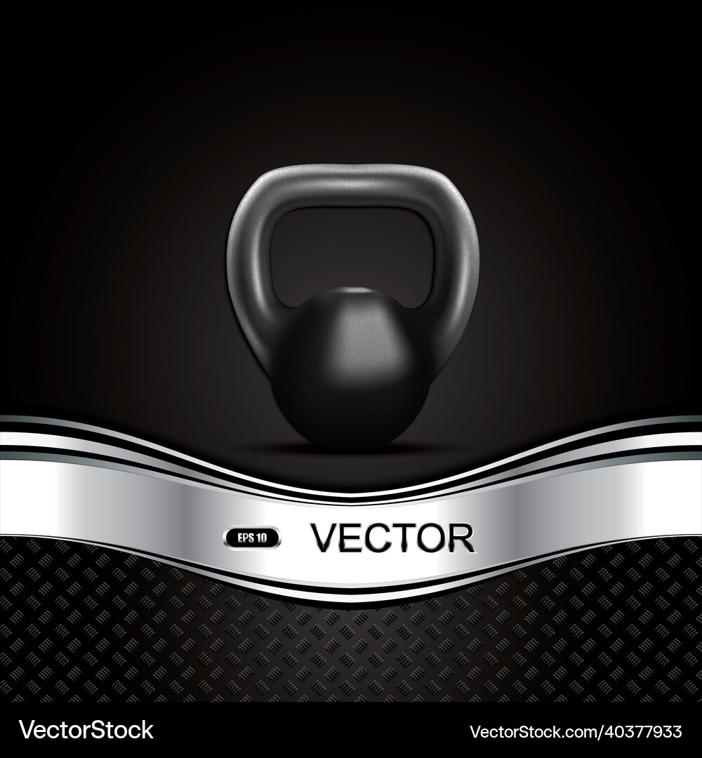 Black kettlebell Royalty Free Vector Image - VectorStock