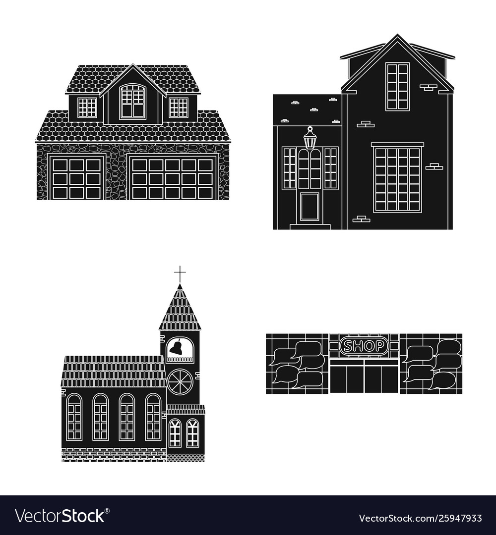 Building and front sign vector image Building and front sign