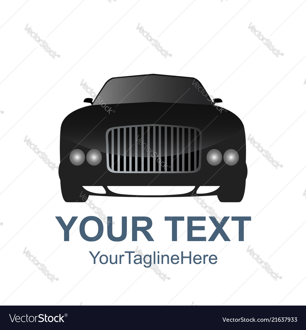 Car front view black icon concept front view vector image Car front view black icon concept front view