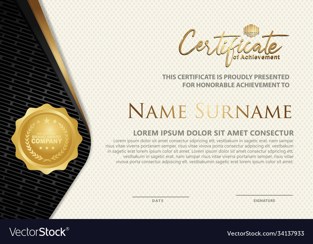 Certificate template with textured background vector image Certificate template with textured background
