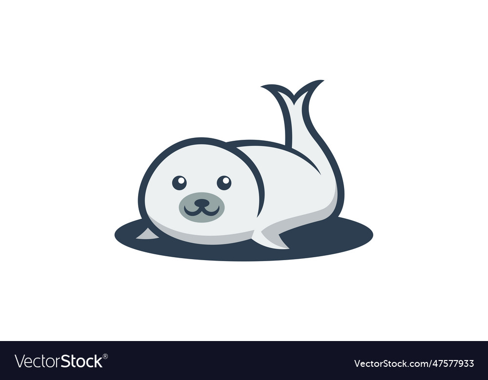 Cute seals logo design template Royalty Free Vector Image