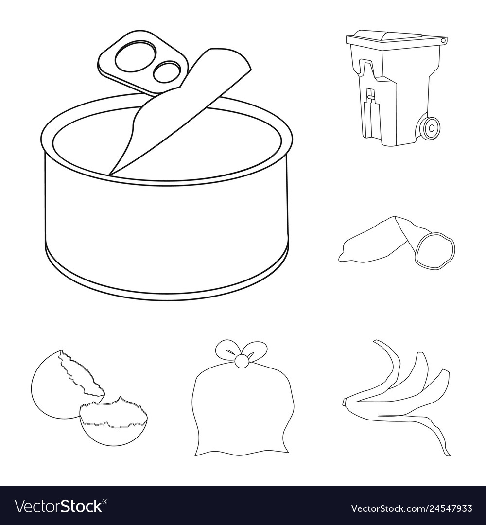 Isolated object of garbage and ecology logo set vector image Isolated object of garbage and ecology logo set