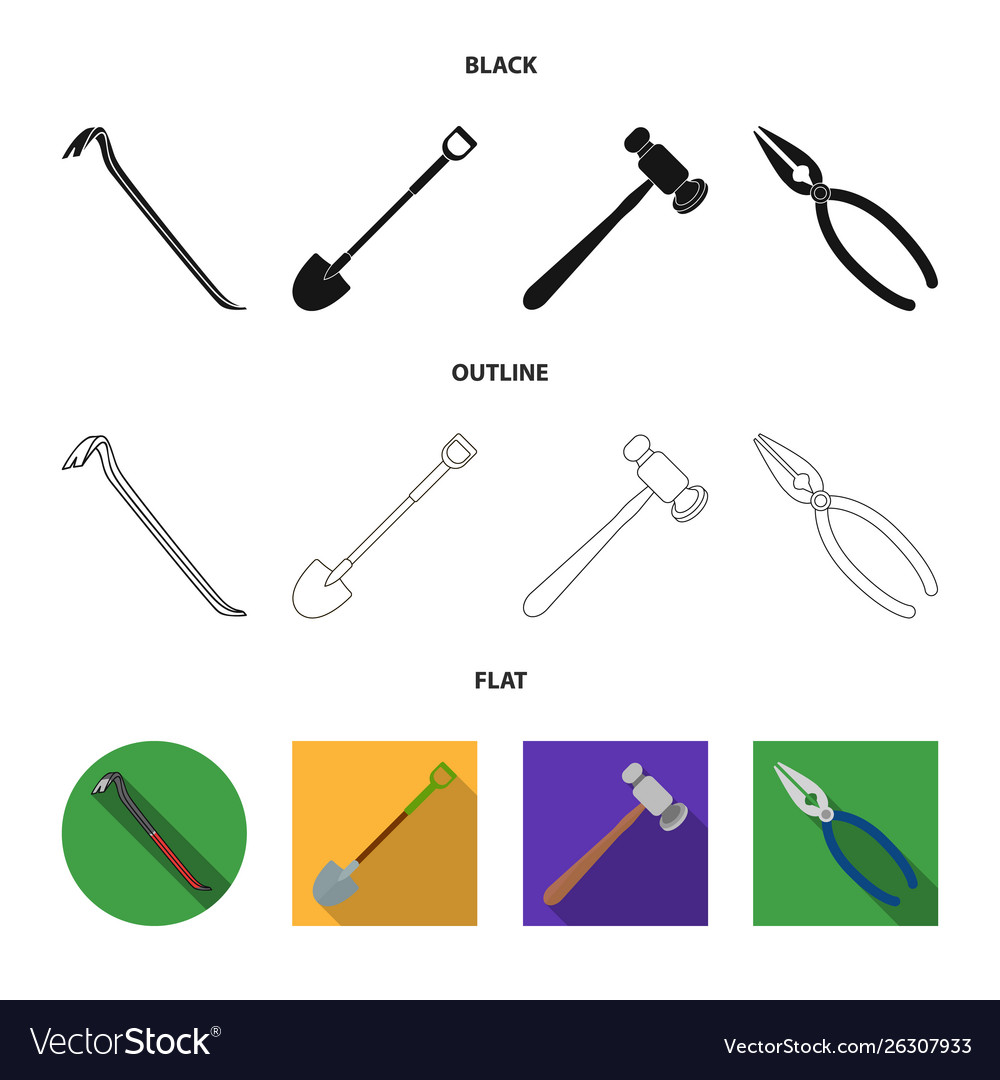 Isolated object tool and construction logo set