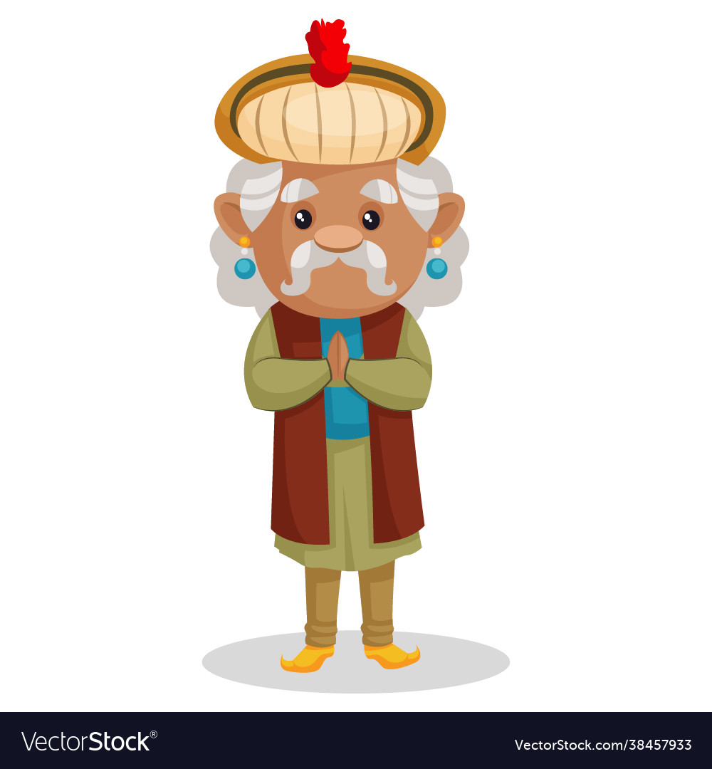 King akbar cartoon character Royalty Free Vector Image