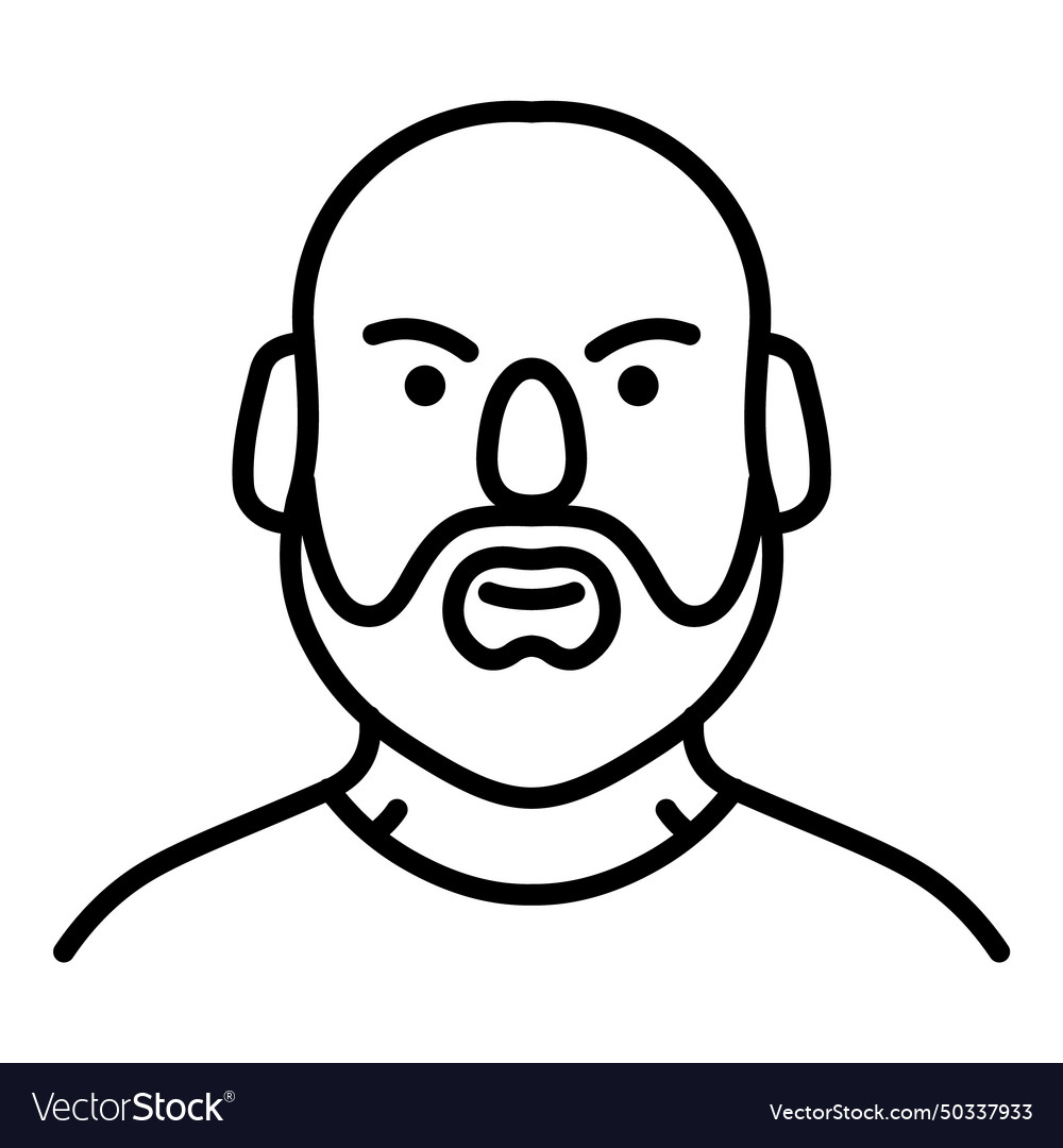 Man with beard user avatar flat icon isolated Vector Image Man with beard user avatar flat icon isolated