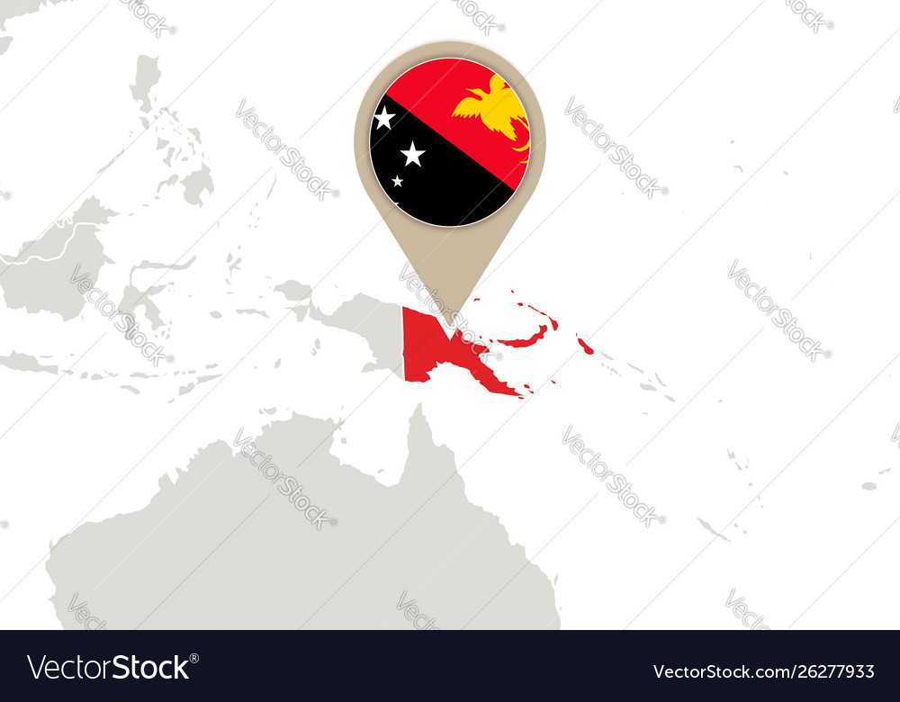 Papua New Guinea On World Map Royalty Free Vector Image Papua New Guinea On World Map Vector 26277933