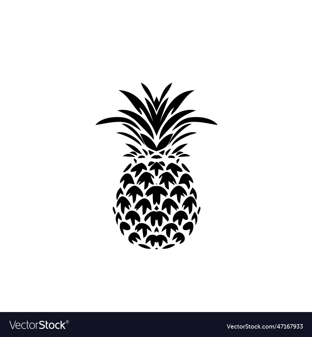 Pineapple icon ananas silhouette comosus Vector Image