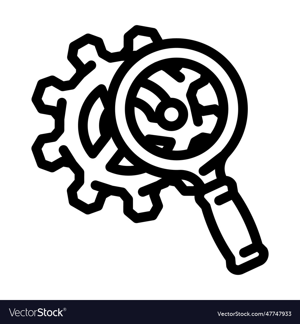 Quality testing tool work line icon Vector Image Quality testing tool work line icon