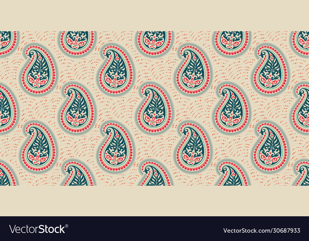 Rectangular seamless boho print design vector image Rectangular seamless boho print design