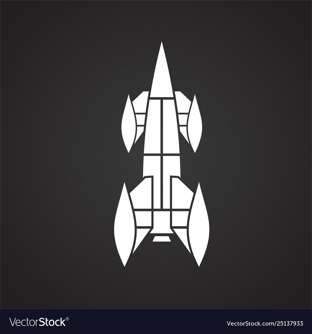 Rocket icon on background for graphic and web vector image Rocket icon on background for graphic and web