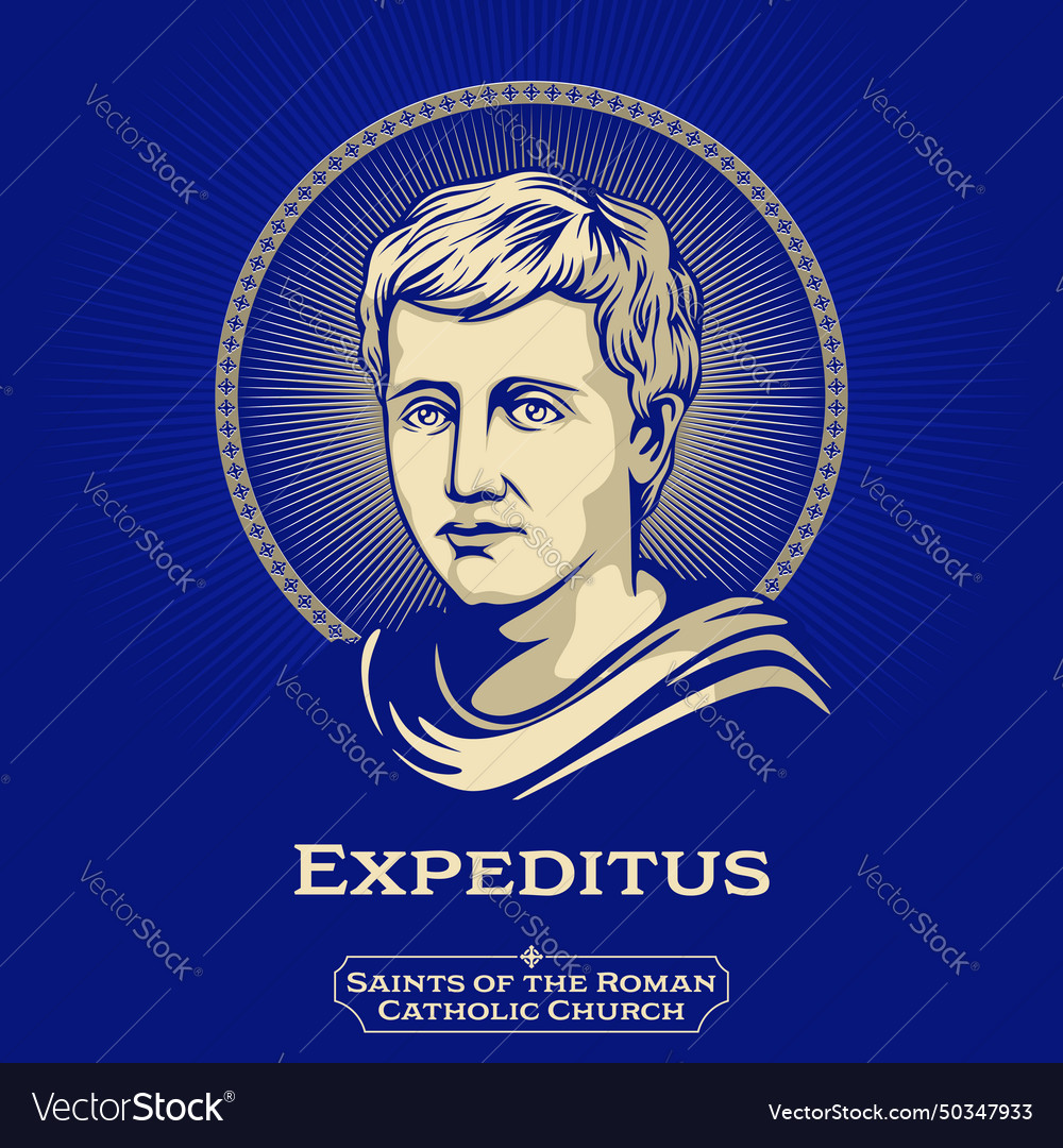 Saints of the catholic church expeditus Royalty Free Vector