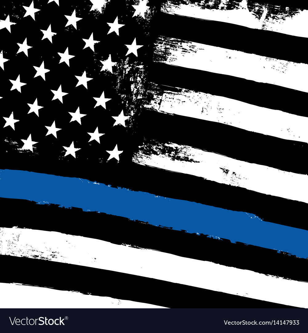 thin-blue-line-black-flag-with-police-blue-line-vector-image