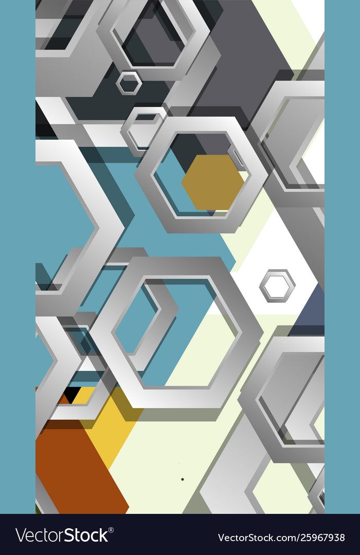 Abstract geometric background with hexagon middle vector image Abstract geometric background with hexagon middle