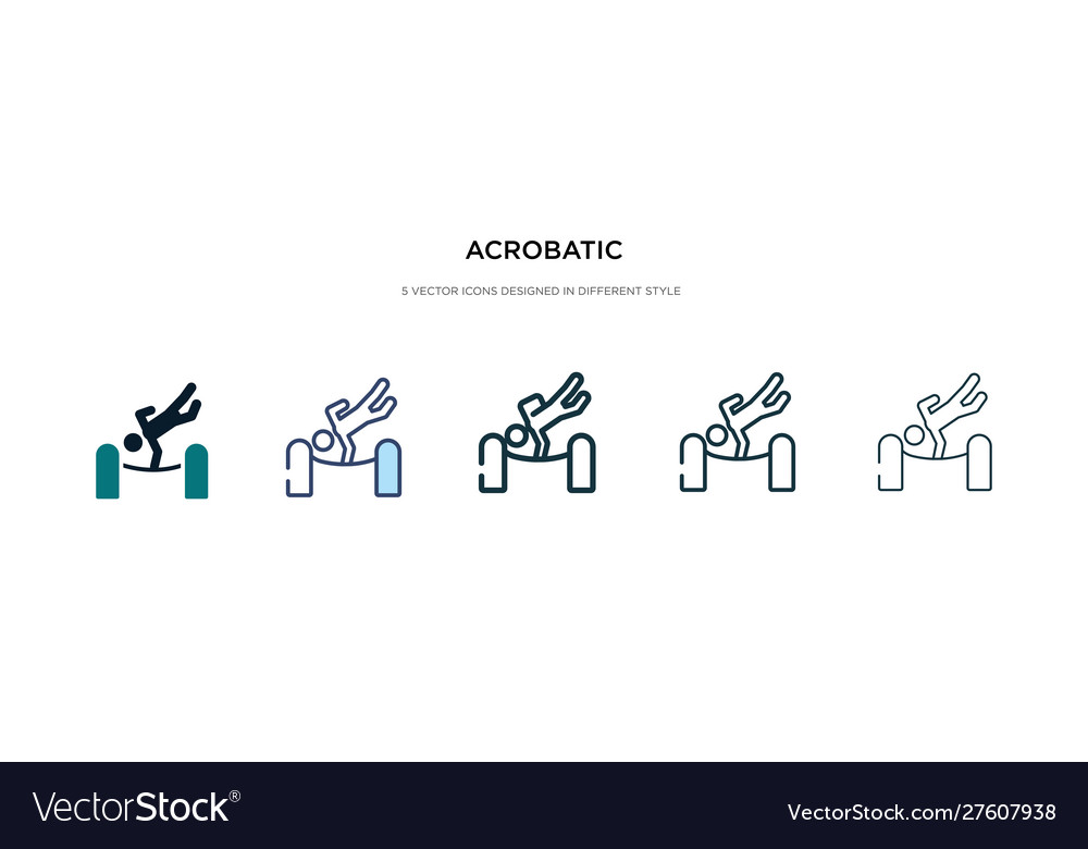 Acrobatic icon in different style two colored vector image Acrobatic icon in different style two colored