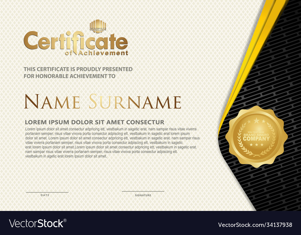 Certificate template with textured background Vector Image