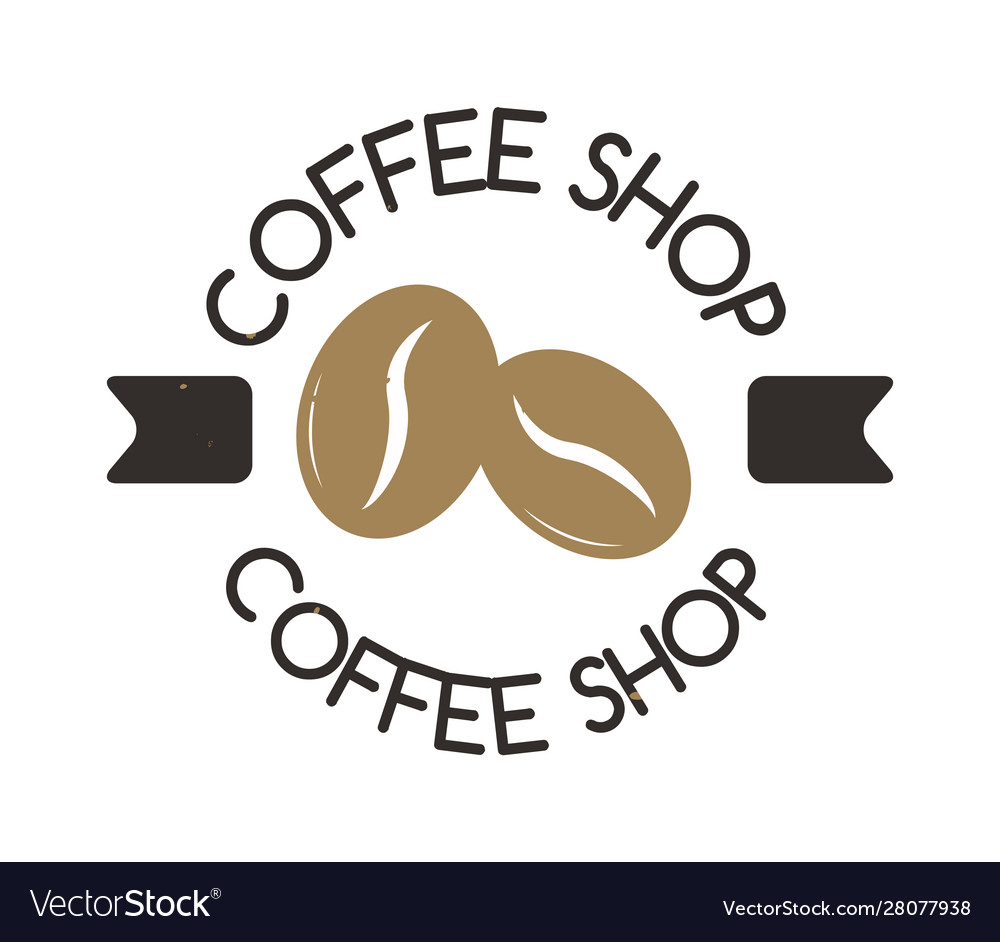 Coffee shop sign cafe symbol badge