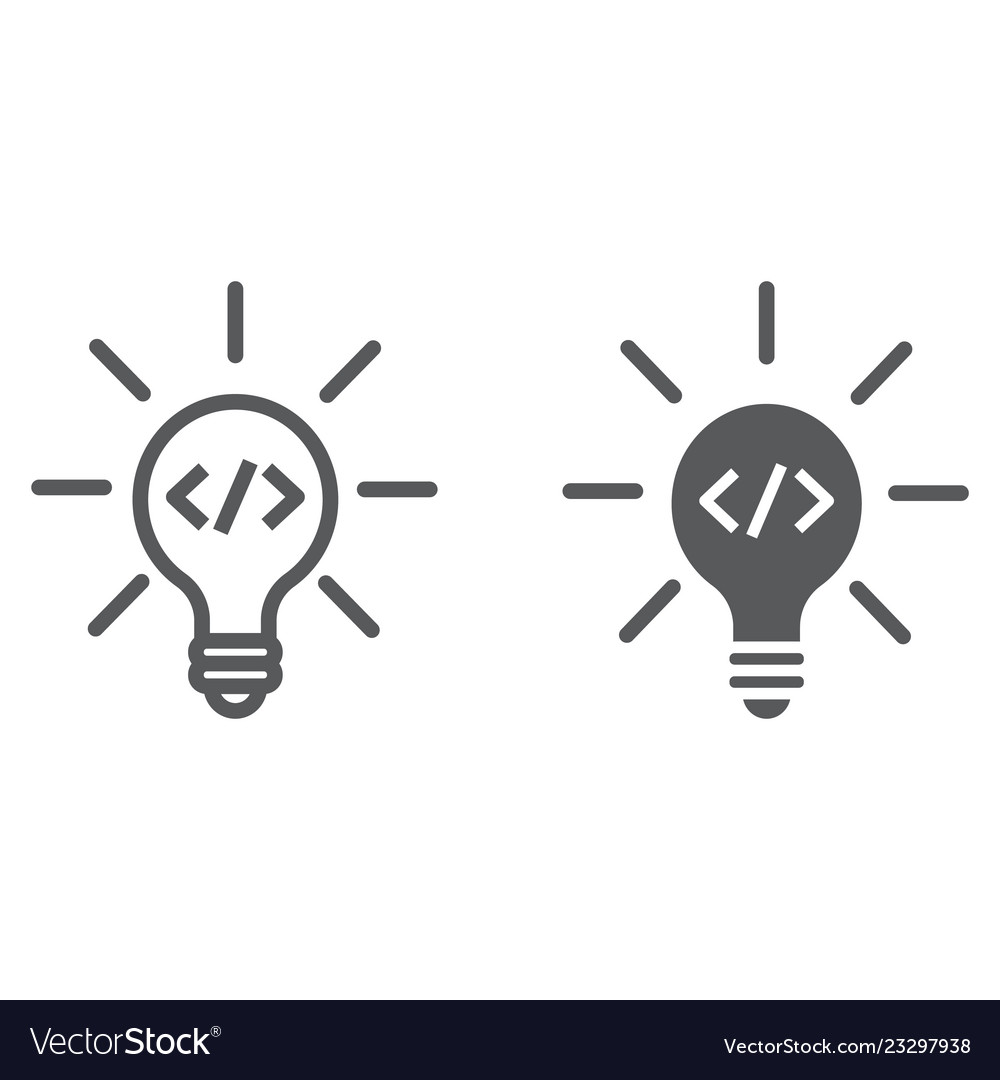 Creative line and glyph icon idea innovation vector image Creative line and glyph icon idea innovation