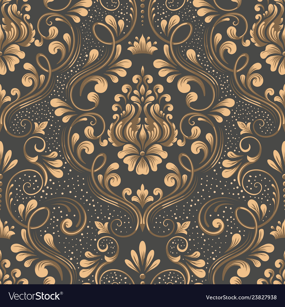 Damask seamless pattern element elegant vector image Damask seamless pattern element elegant