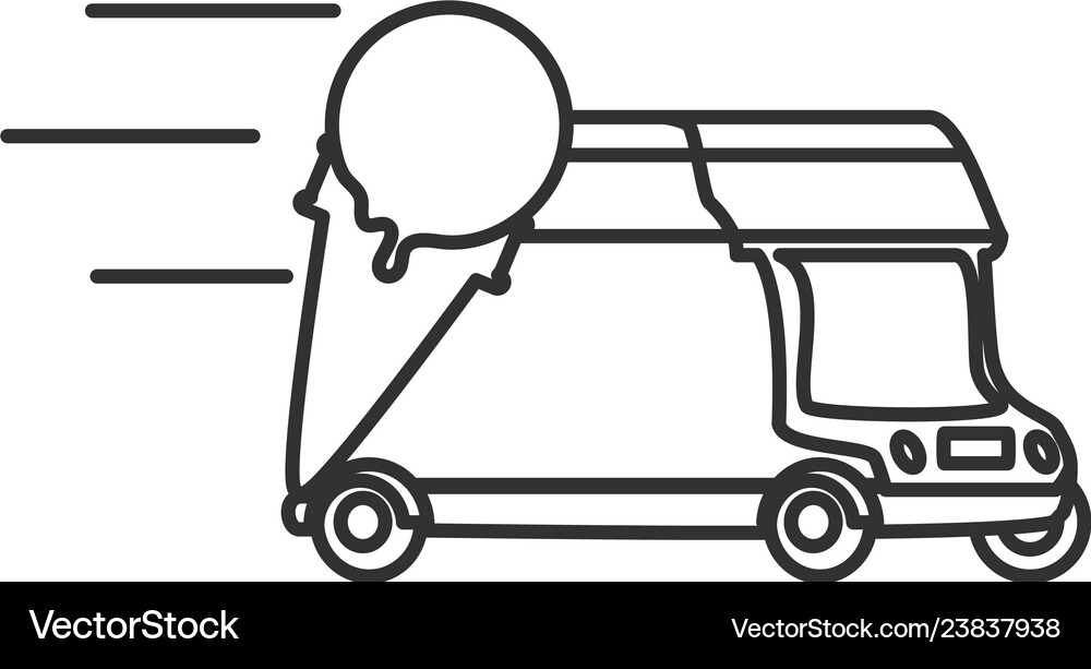 Ice cream car isolated icon Royalty Free Vector Image