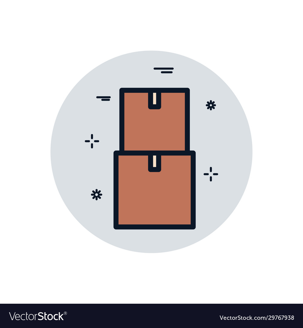Isolated delivery boxes fill block style icon