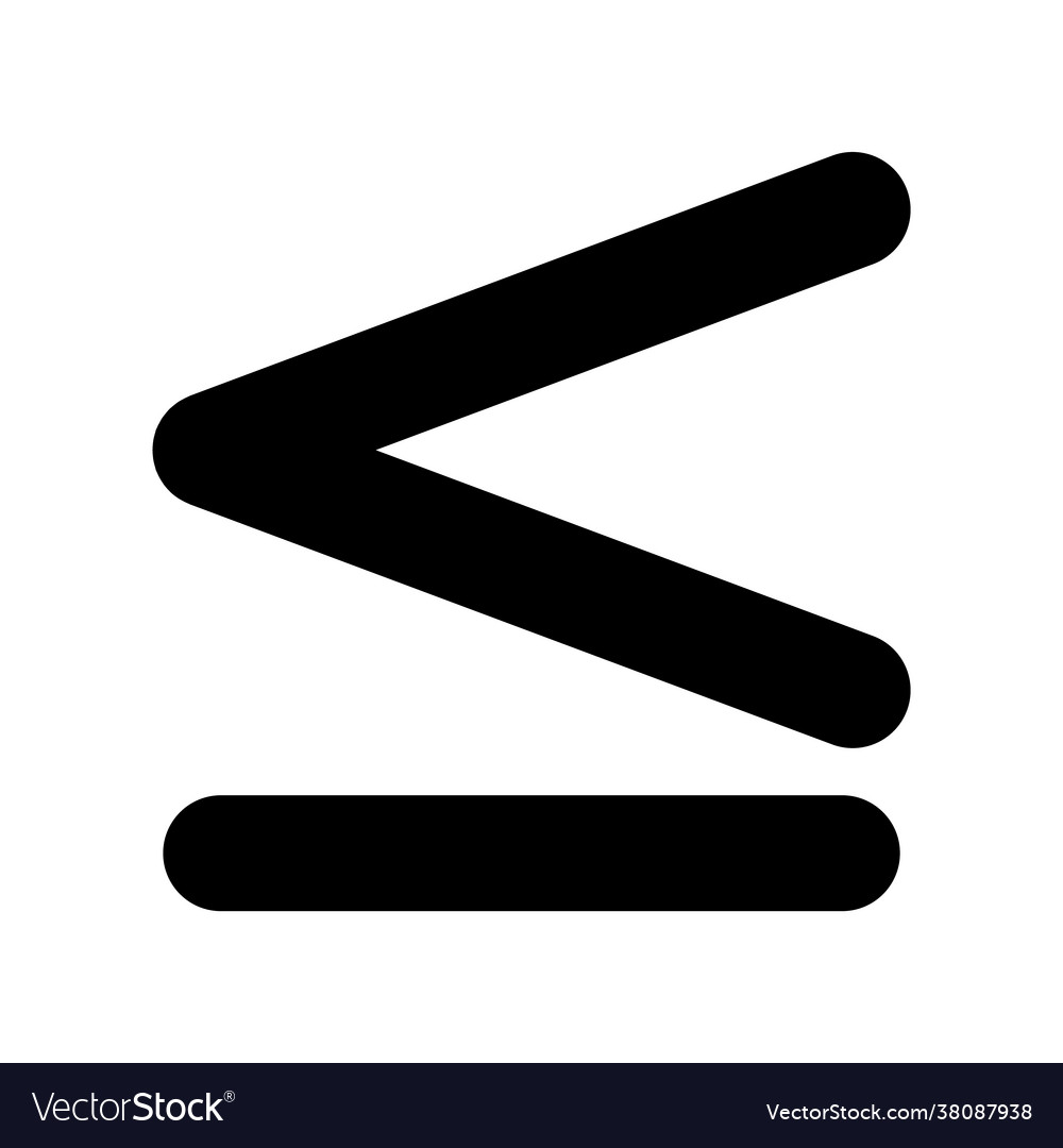 Less than or equal to mathematics symbol Vector Image