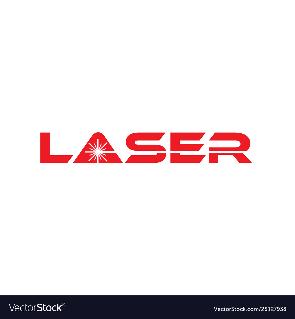 Logotype red laser with spark