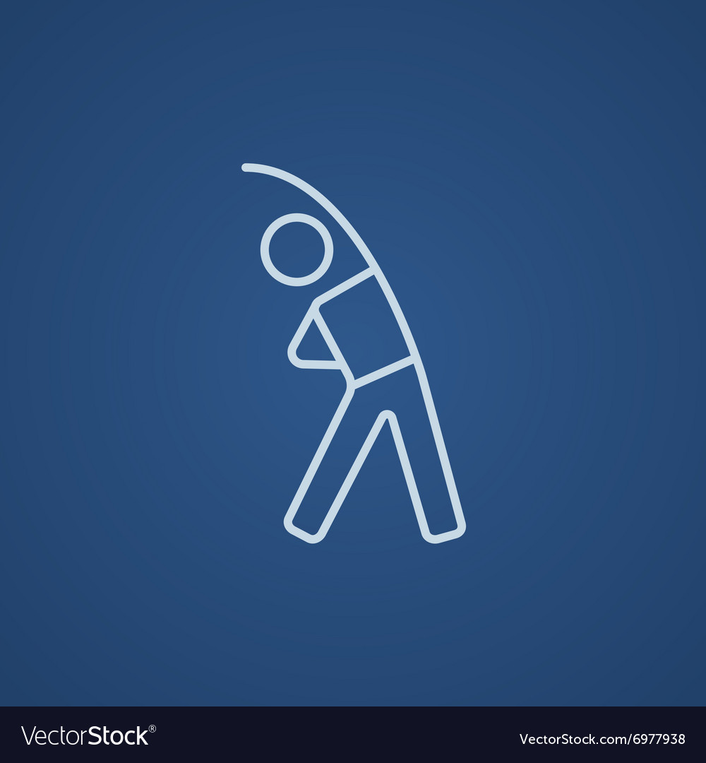 Man making exercises line icon