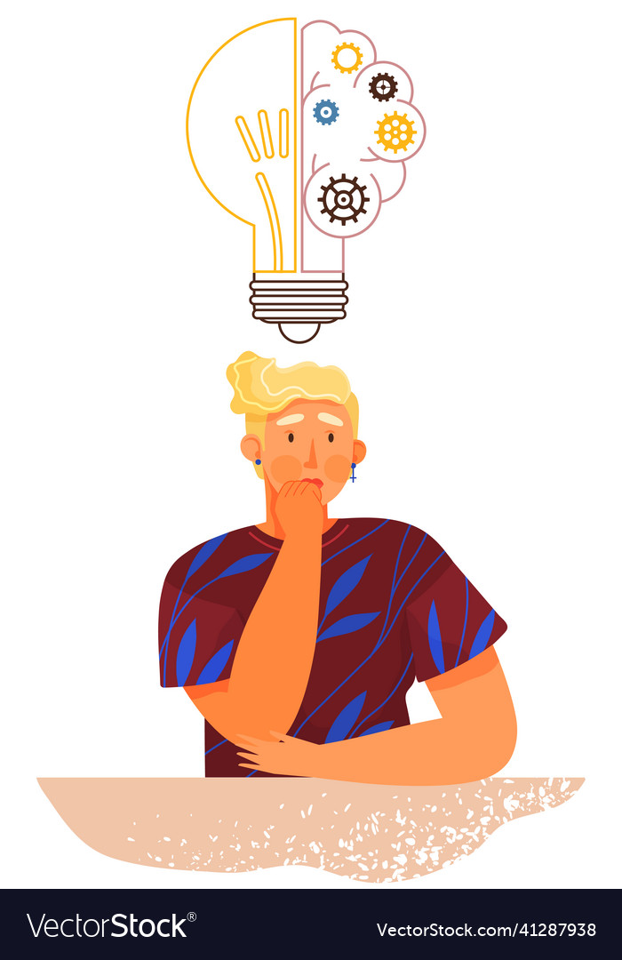 Man plans strategy solves issues creates idea vector image Man plans strategy solves issues creates idea