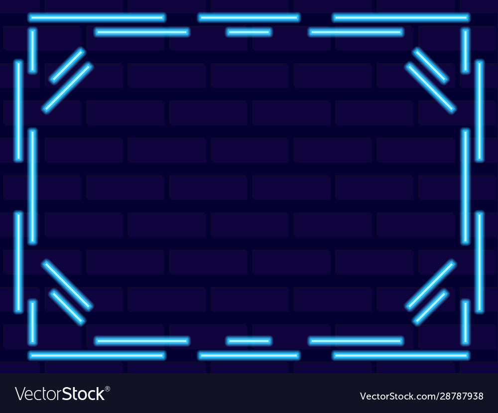 Neon frame the effect a lamp linear vector image Neon frame the effect a lamp linear