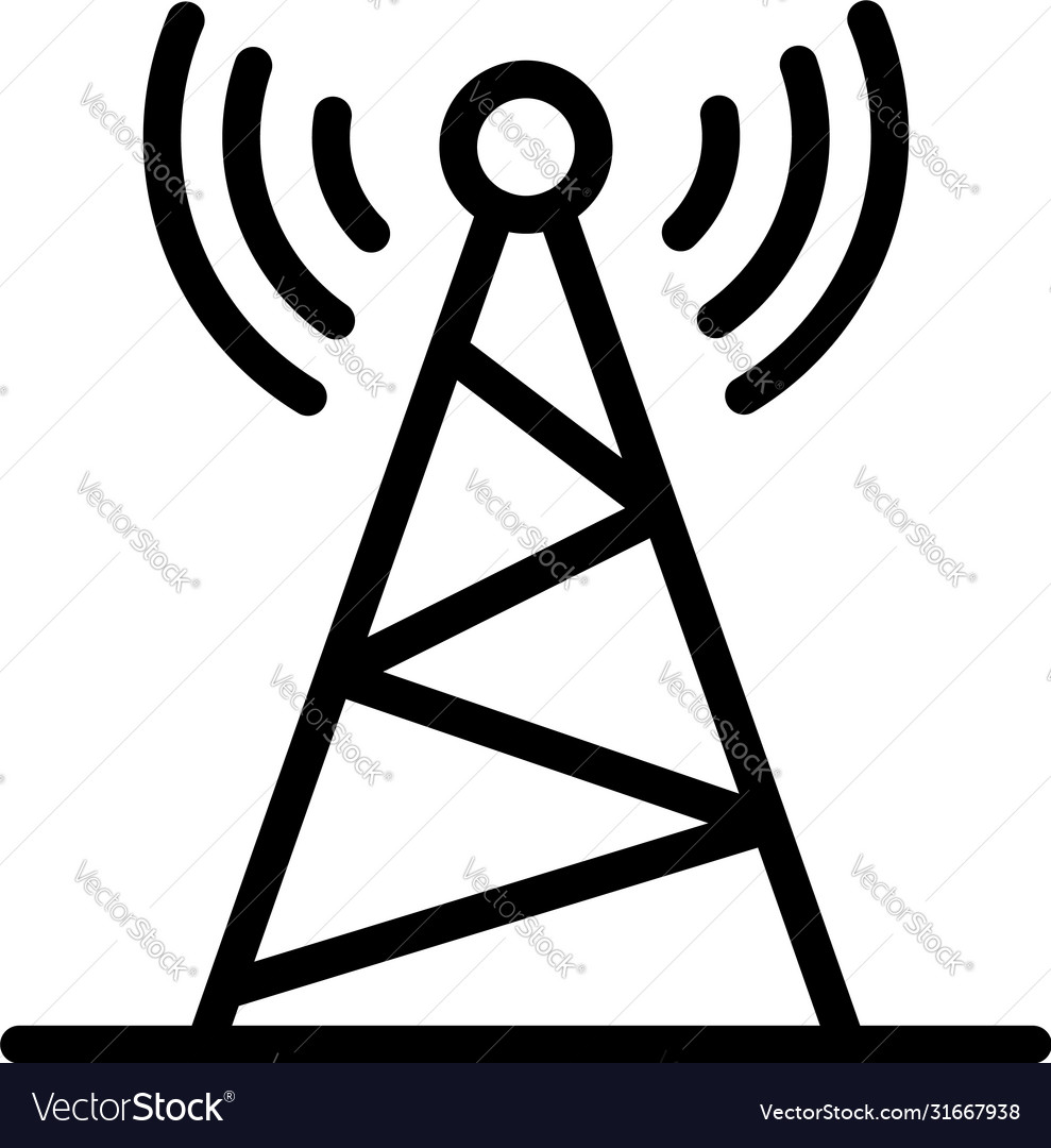 Radio steel tower icon outline style Royalty Free Vector