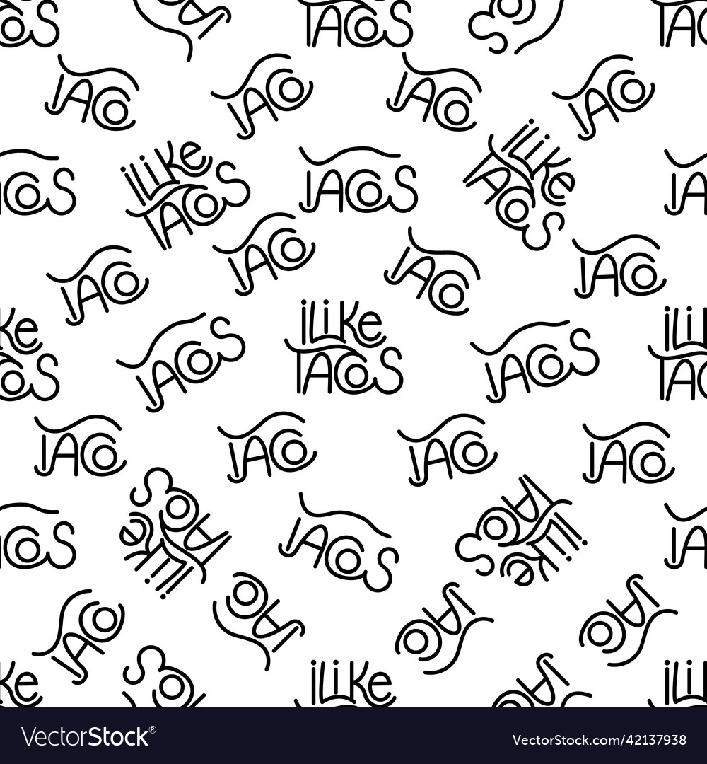 Seamless pattern with tacos text on background Vector Image Seamless pattern with tacos text on background