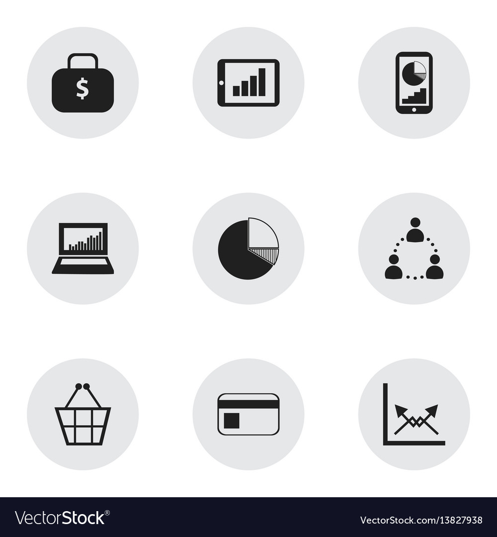 Set of 9 editable analytics icons includes vector image Set of 9 editable analytics icons includes