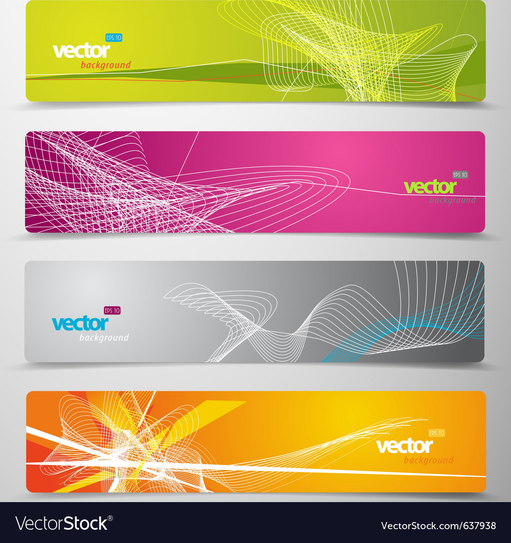Set of abstract colorful web headers Royalty Free Vector