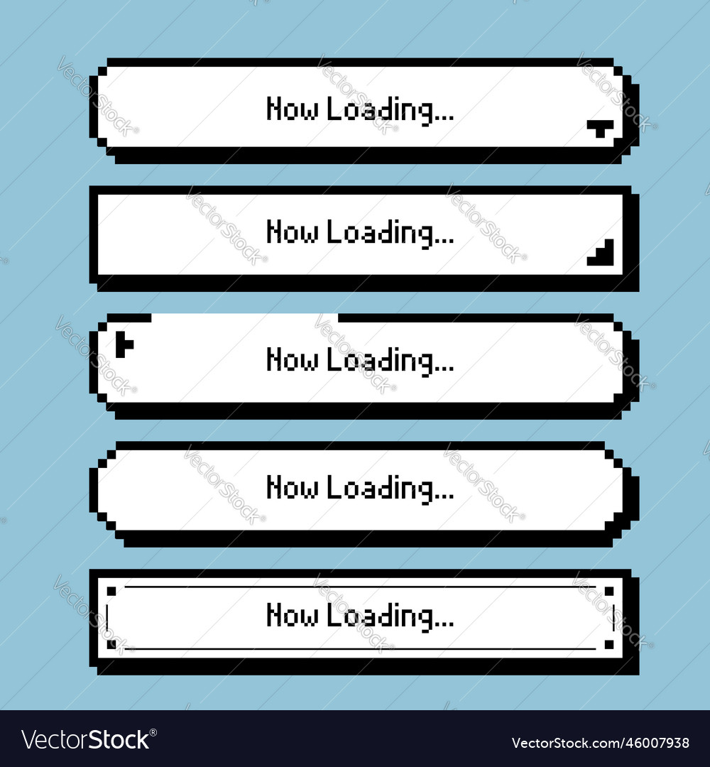 Set of game 8 bit text box pixel speech bubble vector image Set of game 8 bit text box pixel speech bubble