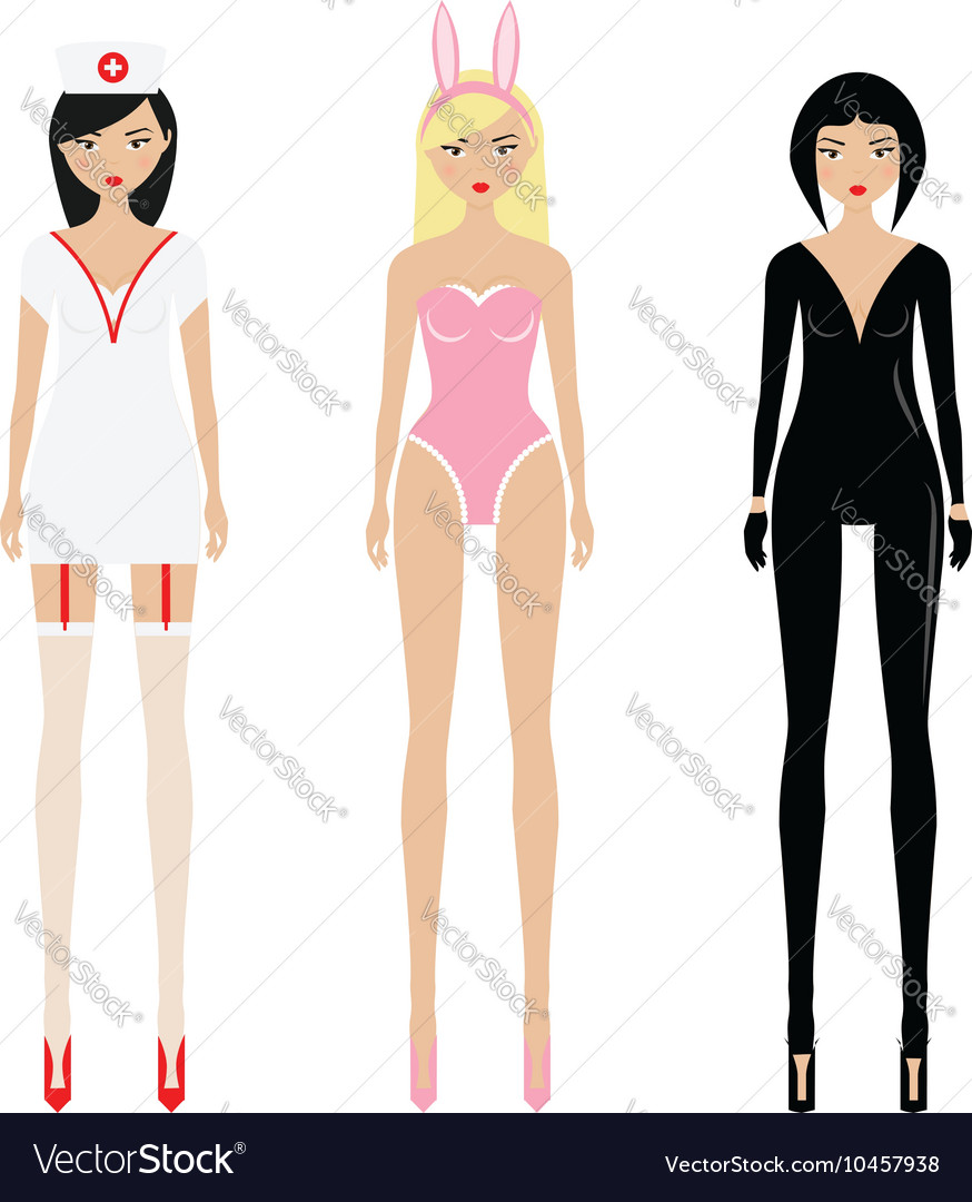 Sexy Women In Erotic Role Play Costumes Vector Image Sexy Women In Erotic Role Play Costumes Vector Image