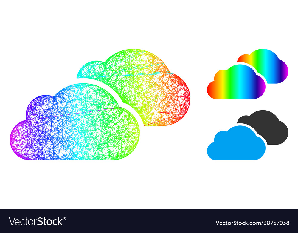 Spectrum net mesh gradient clouds icon vector image Spectrum net mesh gradient clouds icon