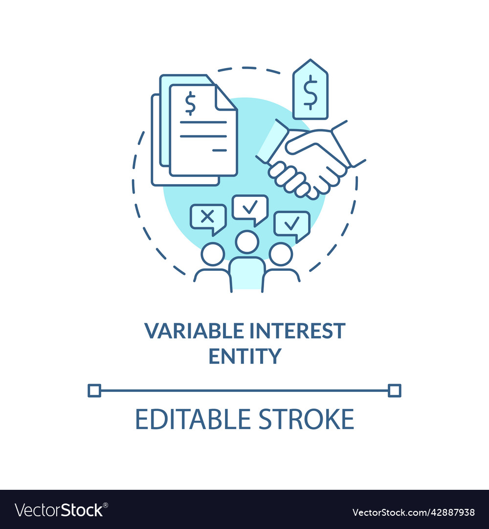 Variable interest entity turquoise concept icon vector image Variable interest entity turquoise concept icon