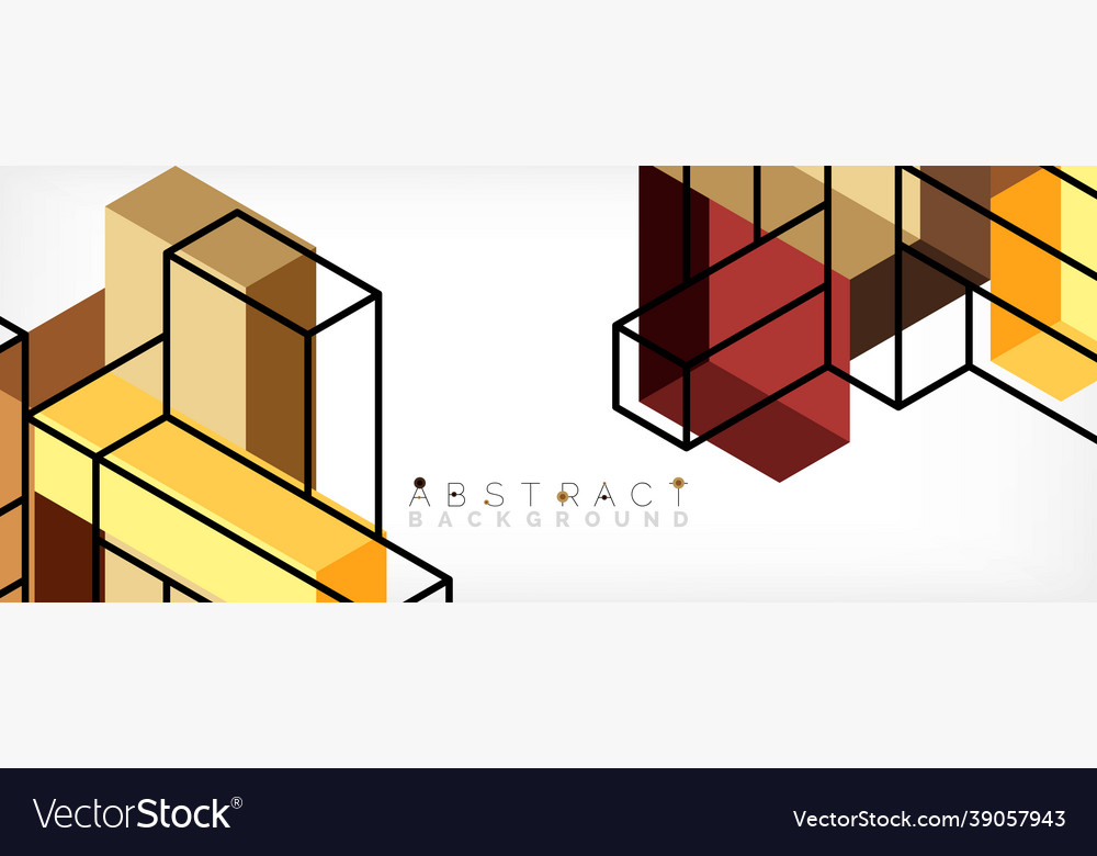 Abstract background 3d cubes cubic elements vector image Abstract background 3d cubes cubic elements