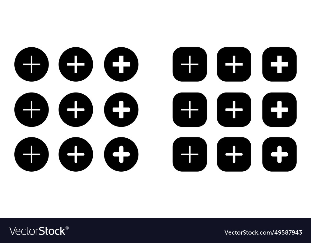 Add button icon vector image Add button icon