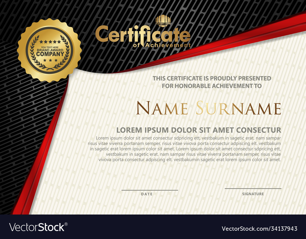 Certificate template with textured background vector image Certificate template with textured background