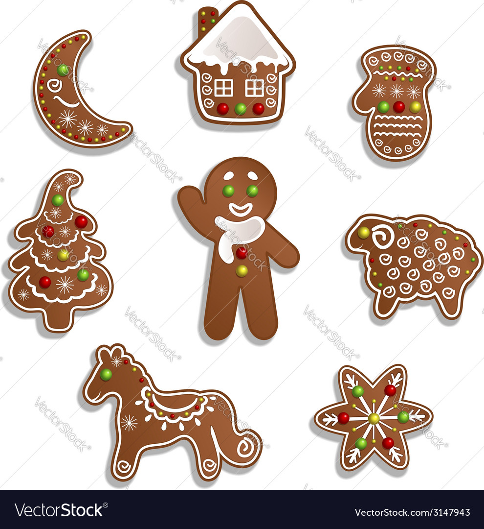 Christmas gingerbread Royalty Free Vector Image