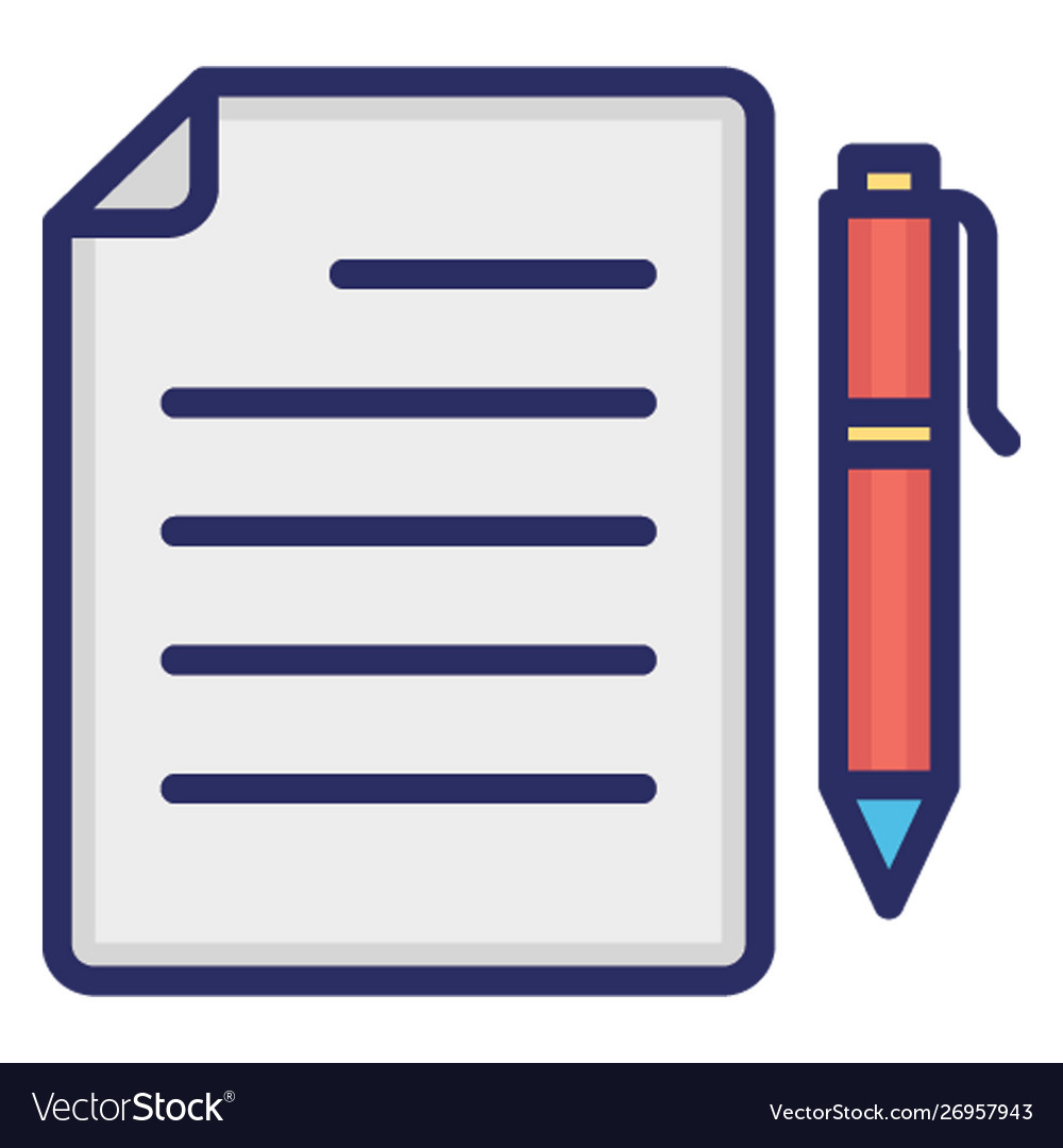 Copywriting outline fill with color isolated vec